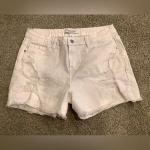 Judy Blue L white lace patch shorts